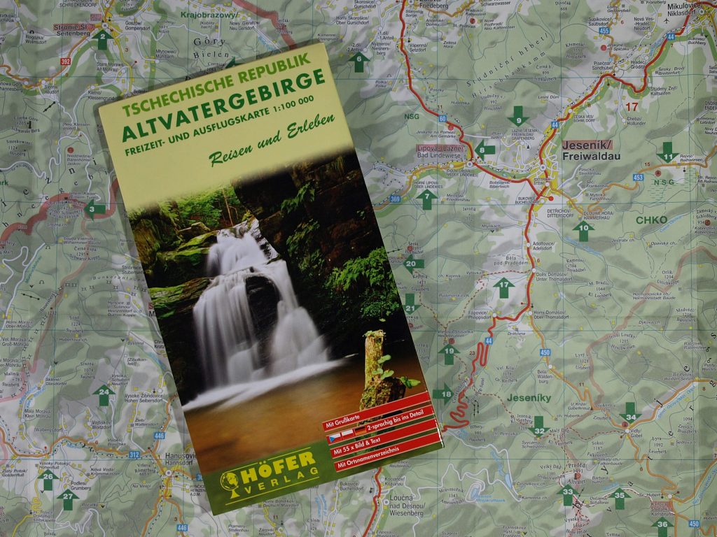 Freizeit- und Ausflugskarte Altvatergebirge